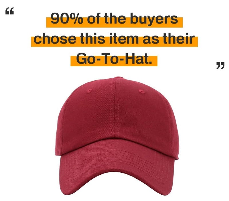 KBETHOS Classic Cotton Dad Hat, Burgundy, Adjustable - Image 5